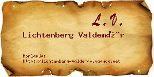 Lichtenberg Valdemár névjegykártya